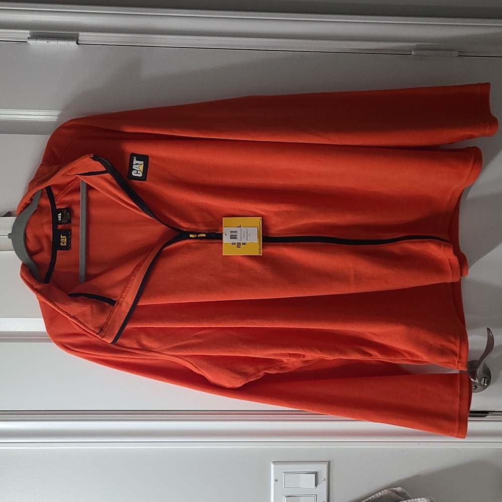 Mens Orange Caterpillar concord fleece jacket 3XL